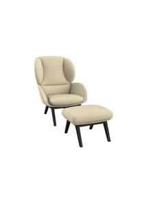 FLEXLUX Oorfauteuil Adria designstoel, loungestoel, Stijl & comfort, organische vorm, zwarte houten voet fauteuils maat Chenille bruin