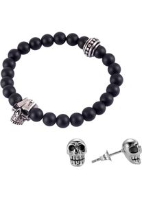 Firetti Sieradenset Multipack sieraden cadeau roestvrijstalen armband paar oorstekers (set, 3-delig) unisex sieradensets zwart