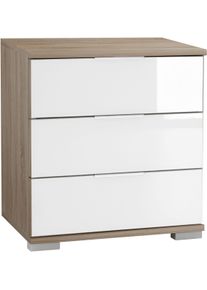 wimex Nachtkastje Easy met glas of spiegelfront nachtkastjes maat 52x38x58 cm beige