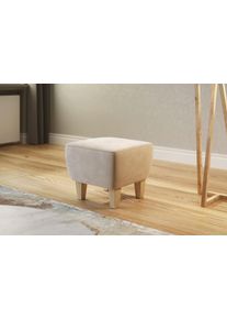 Home Affaire Hocker Viva met beuken poten hockers maat Luxe-microvezel ALTARA NUBUCK® bruin