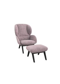 FLEXLUX Oorfauteuil Adria designstoel, loungestoel, Stijl & comfort, organische vorm, zwarte houten voet fauteuils maat Structuur paars