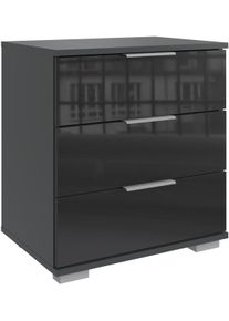wimex Nachtkastje Easy met glas of spiegelfront nachtkastjes maat 52x38x58 cm zwart