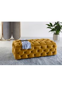 Guido Maria Kretschmer Home & Living Guido Maria Kretschmer Home&Living Hocker KALINA, hoogwaardig knoopdetails, B/D/H: 120/55/45 cm met opbergvak en interne verdelers voor beter opbergen