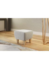 Home Affaire Hocker Viva met beuken poten hockers maat Chenille beige