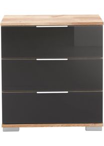 wimex Nachtkastje Easy met glas of spiegelfront nachtkastjes maat 52x38x58 cm grijs