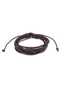 Firetti Leren armband Casual stijl, meerrijig in gedeeltelijk gevlochten design heren armbanden bruin