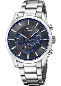 Lotus Chronograaf Horloge, quartzhorloge, herenhorloge, stopwatchfunctie, stalen armband heren horloges zilver