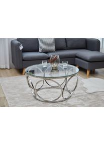 Salesfever Salontafel met designframe van roestvrij staal salontafels zilver(kleur)