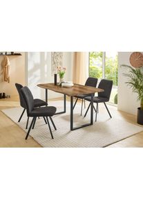 Jockenhöfer Jockenhöfer Gruppe Stoel met 4 poten Kelly (set, 4 stuks) gestoffeerde stoelen grijs