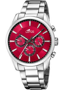 Lotus Chronograaf Horloge, quartzhorloge, herenhorloge, stopwatchfunctie, stalen armband heren horloges zilver