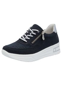 Rieker Plateausneakers , veterschoenen, lage schoen, vrijetijdsschoen met zachte inlegzool dames lage sneakers maat 38 blauw