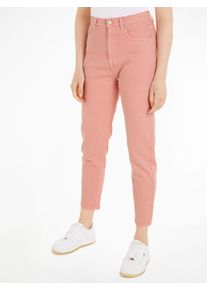 Tommy Jeans Geweven broek TJW MOM SLIM UH GD met geborduurd logo dames pantalons maat 25 roze