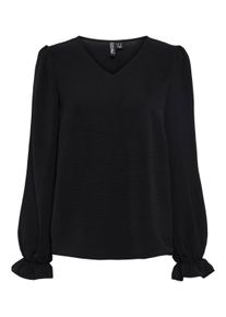 Pieces Shirt met lange mouwen PCTIFFANY LS V-NECK TOP NOOS BC dames longsleeves maat XS (34) zwart