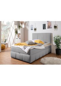 Inosign Boxspring Hartley Inclusief bedlade & topper, kiesbaar in H2, H3 of H4 boxsprings maat Structuur grijs