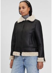 OTTO Mauritius Imitatieleren jack C-039 met imitatiebont, rits dames imitatieleren jassen maat XXL zwart