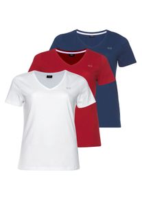 H.I.S. H.I.S T-shirt Essential basics figuurvolgende snit, van katoen (Set van 3) dames t-shirts maat 48/50 multicolor