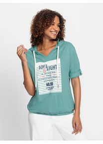 Casual Looks Shirt met korte mouwen Capuchonshirt (1-delig) dames t-shirts maat 36 blauw