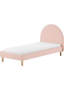 Vipack Gestoffeerd bed Moon 2 breedtes (90 of 140 cm), lattenbodem, bouclé stof, naar keuze 4 kleuren bedden