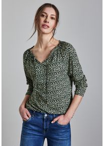 Street One Shirt met lange mouwen met print all-over dames longsleeves maat 34 groen