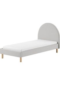 Vipack Gestoffeerd bed Moon 2 breedtes (90 of 140 cm), lattenbodem, bouclé stof, naar keuze 4 kleuren bedden