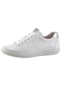 Gabor Sneakers York met modieuze sierstiksels, vrijetijdsschoen, lage schoen, veterschoen dames schoenen maat 38 EU wit
