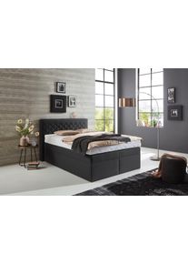 WESTFALIA Polsterbetten Boxspring naar keuze met bedkist boxsprings maat Strukturstoff grijs