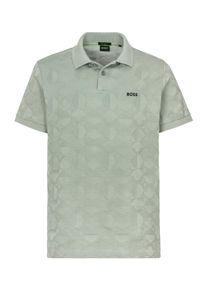 BOSS Green Poloshirt Pirax Striped in discreet patroon heren poloshirts maat M groen