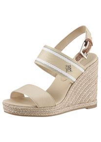 Tommy Hilfiger Sleehaksandaaltjes WEBBING HIGH WEDGE SANDAL , zomerschoen, sandaal, sleehak, met zij th-label dames sandalen met sleehak maat 40 EU