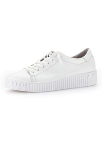 Gabor Slip-on sneakers met elastiek als sierveters, vrijetijdsschoen, lage schoen, veterschoen dames lage sneakers maat 39 EU wit