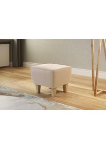 Home Affaire Hocker Viva met beuken poten hockers maat Microvezel vintage beige