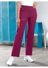 Dames Functionele broek van elastische stof in malve ,maat 38, Witt, 93% Polyester, 7% Elastan. Paspels: 100% Polyester