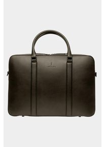 Stylowy Classic Briefcase - Khaki - Kaktusleder wegański, wodoodporny, kieszeń na laptopa 13"-17, Multi-Pocket Teczka - Lilienthal Berlin