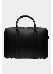Stylowy Classic Briefcase - Czarny - Kaktusleder wegański, wodoodporny, kieszeń na laptopa 13"-17, Multi-Pocket Teczka - Lilienthal Berlin