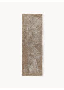 Chodnik z długim włosiem Leighton Brązowy Włókno syntetyczne S 80 x D 250 cm | Westwing Collection