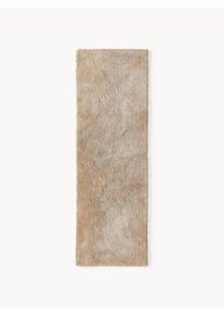 Chodnik z długim włosiem Leighton Brązowy Włókno syntetyczne S 80 x D 250 cm | Westwing Collection