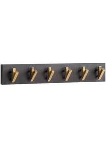 Mid.you Wandgarderobe , Schwarz , Holz , Mangoholz , massiv , 60x10x8 cm , Garderobe, Garderobenpaneele, Wandgarderobe