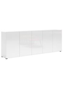 Sideboard , Weiß Hochglanz , Holzwerkstoff , 3 Fächer , 225x79x38 cm , Typenauswahl, Beimöbel erhältlich, stehend , Kleinmöbel, Kommoden, Sideboards