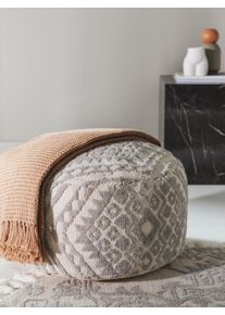 Pouf Elias Gris 55x55x30 cm - Tapis poil court design moderne pour salon