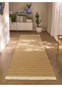 benuta Pure Chodnik wełniany Laura brązowy 80x250 cm Wełna Ikat