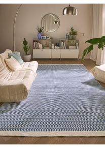 benuta Pure Tapis en laine Laura Bleu 120x170 cm - Tapis en fibres naturelles