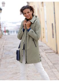 Dames 2-in-1-jack met afneembare capuchon in kaki ,maat 36, WITT, 64% Katoen, 36% Polyamide