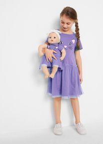 bonprix Vestido de niña y vestido de muñeca (2 piezas), púrpura, 92/98