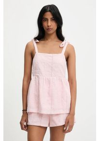 Answear Lab bluză și pantaloni scurți culoarea roz