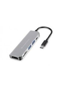 Conceptronic Hub Extensor USB-C 6 en 1 - HDMI / USB-C PD/ USB 3.0 -Lector de Tarjetas SD / Micro SD / TF - 5Gbps - Negro DONN02G