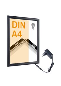 1 LED snap frame A4 black, aluminium
