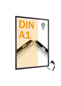 1 LED snap frame A1 black, aluminium