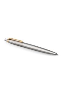 Parker Jotter Kugelschreiber | Edelstahl mit Goldzierteile | Mittlere Spitze | Blaue Tinte | Geschenkbox