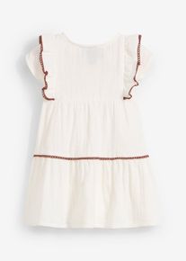 bonprix Vestido de muselina de algodón puro, beige, 86