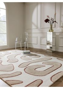 Tapis poil ras Keith Beige 200x300 cm - Tapis poil court design moderne pour salon