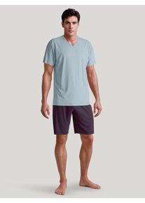 Calida Pigiama corto per Uomo, XL XL, Blu, Elevato comfort di vestibilità in 100% cotone